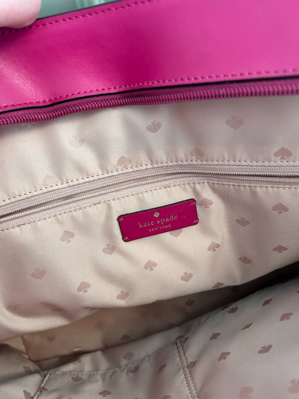 Kate Spade Emilia Large Tote NEVER USED deep magenta gold hardware topzip tassel - Picture 13 of 14